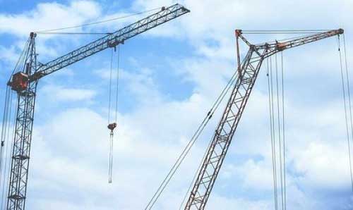 Large construction cranes