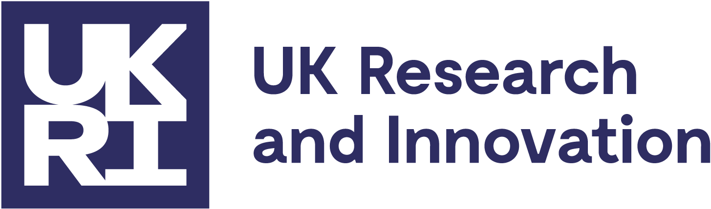 standard UKRI logo in blue and white